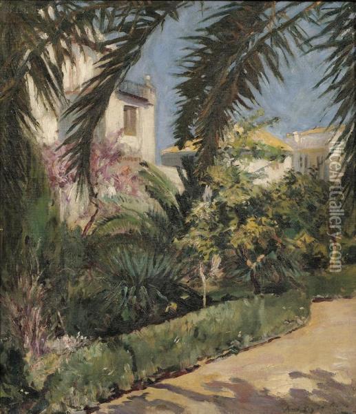 Spanish Garden Oil Painting - Kurt Leyde