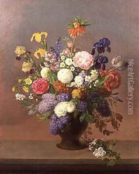 Spring Flowers in a Vase Oil Painting - Johannes Ludwig Camradt