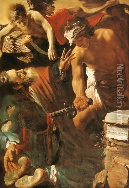 The Martyrdom of St Matthew Oil Painting - Claude Vignon