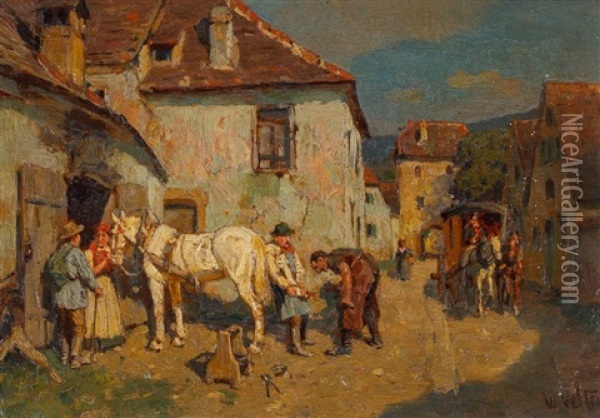 U Kowala Oil Painting - Wilhelm Velten