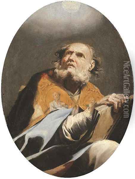 Saint Augustine Oil Painting - Giuseppe Antonio Petrini
