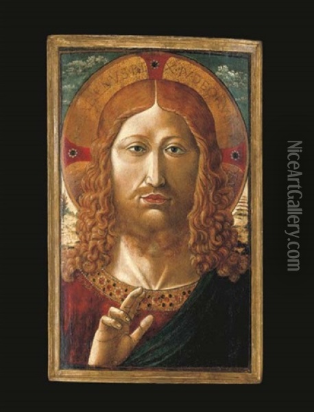 Salvator Mundi Oil Painting - Benozzo (Alessio de Lese di Sandro) Gozzoli