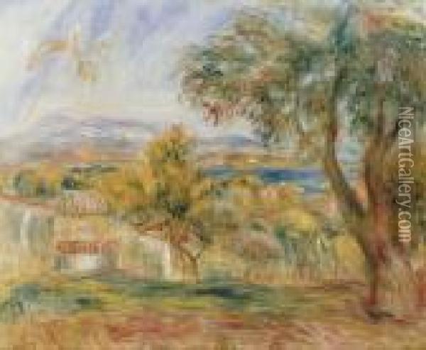 Paysage Aux Orangers Et Fond Mer Oil Painting - Pierre Auguste Renoir