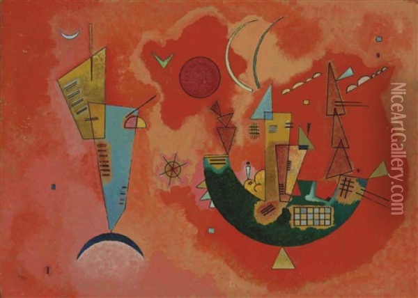 Mit Und Gegen (for And Against) Oil Painting - Wassily Kandinsky