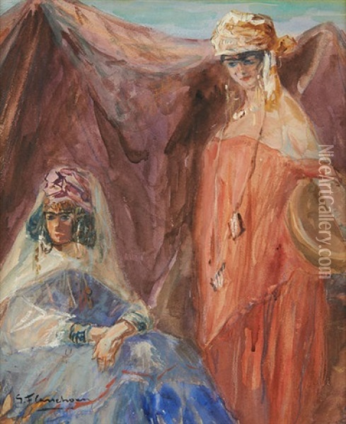 Berberes Oil Painting - Gustave Flasschoen
