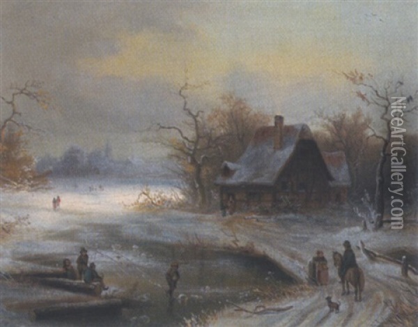 Winterlandschaft Oil Painting - Franz Joseph Gruber