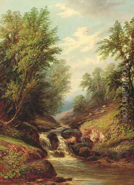 Brook in the Glen, near Shipley Oil Painting - John Mellor