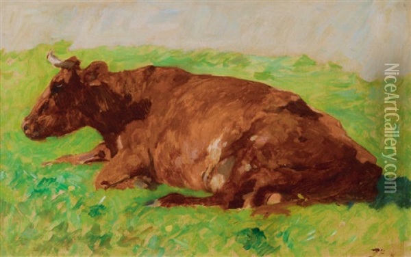 A Cow Oil Painting - Thomas Herbst