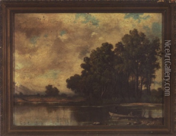On The Bayou Oil Painting - George David Coulon