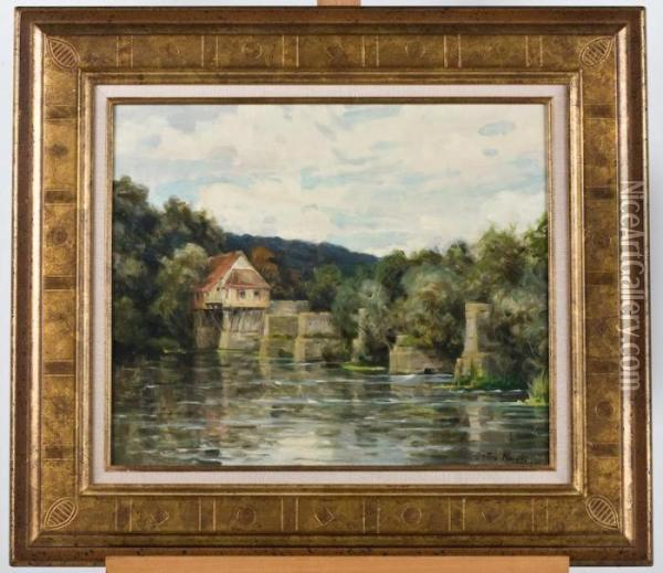 River Scene Oil Painting - Louis Aston Knight