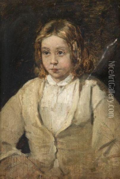 Portrait De Jeune Fille Oil Painting - Jean-Francois Millet