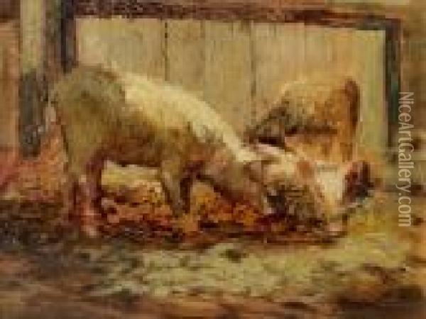 Schweine Im Stall Oil Painting - Marie Egner