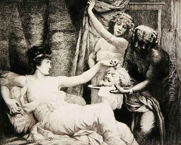 Herodias c.1878 Oil Painting - Albert Alexander Paul Rouffio