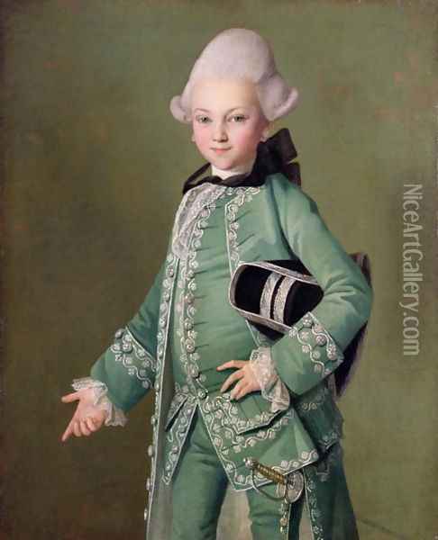 Portrait of Aleksei Bobrinsky as a Child, 1769 Oil Painting - Carl-Ludwig Christinek
