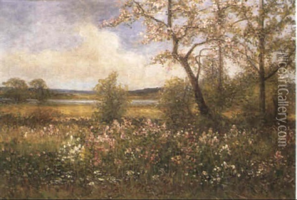 Blomster,ng Oil Painting - Johan Severin Nilsson