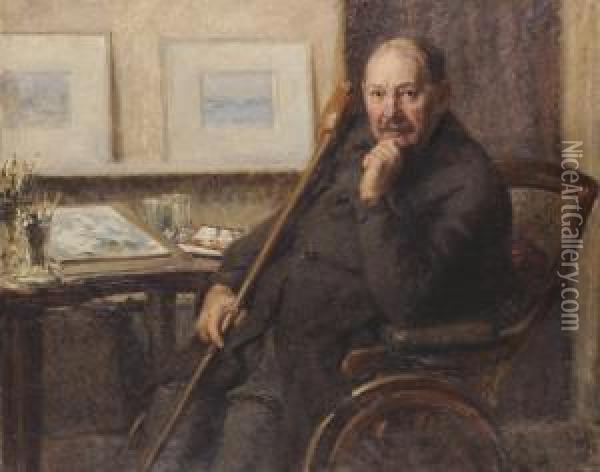 Portrait Of The Late Francis Edward James Esq. Nea Oil Painting - Frederick C. Mulock