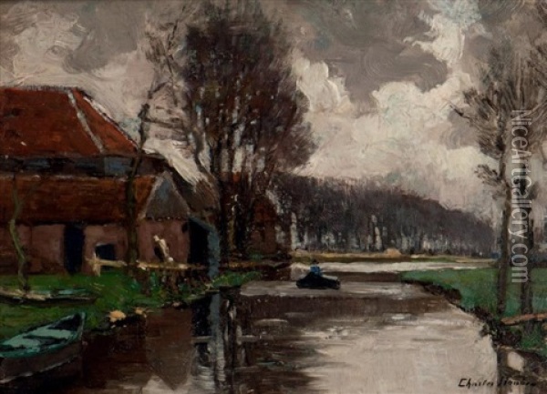 Le Canal Oil Painting - Charles Houben