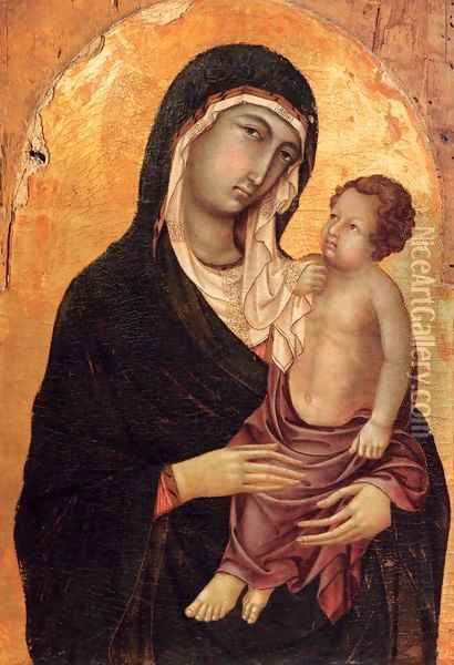 Virgin and Child Oil Painting - Ugolino Di Nerio (Da Siena)