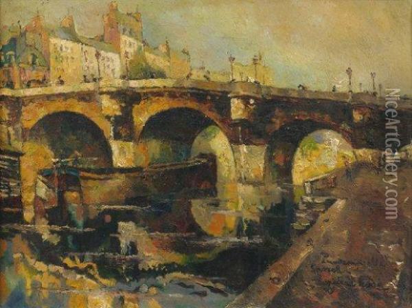 Le Pont Neuf A Paris Oil Painting - Pierre Hode