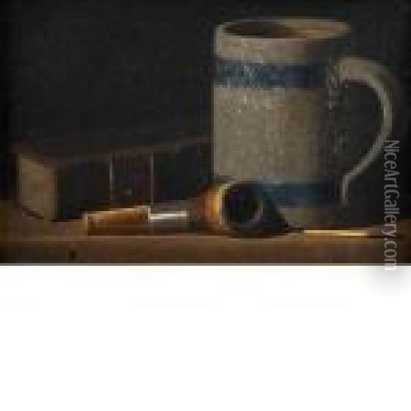 Still Life With Pipe Oil Painting - John Frederick Peto