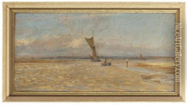 Rowing To Shore Oil Painting - Charles William Wyllie