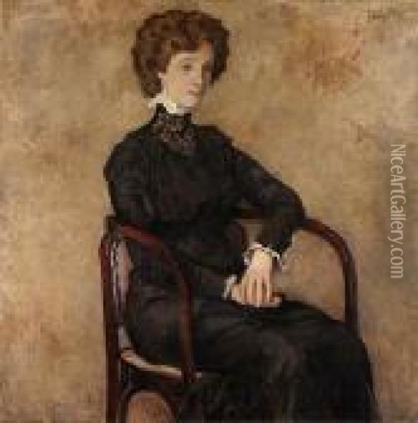 Kobieta Siedzaca Na Krzesle, 1909 R. Oil Painting - Kazimierz Sichulski