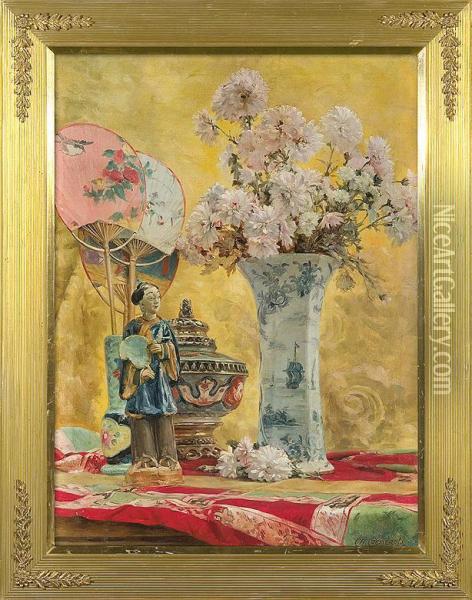 Still Life With Japanese Motives Oil Painting - Charles Coenraetz