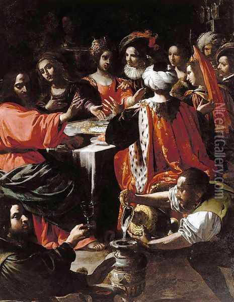 Wedding Feast at Cana c. 1620 Oil Painting - Rutilio Manetti