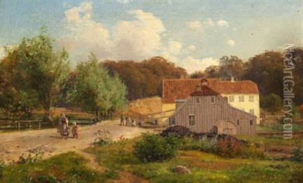 View Of Strandmollen Oil Painting - Carsten Henrichsen