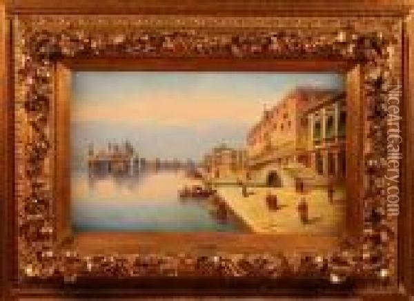 Les Quais A Venise Oil Painting - Karl Kaufmann