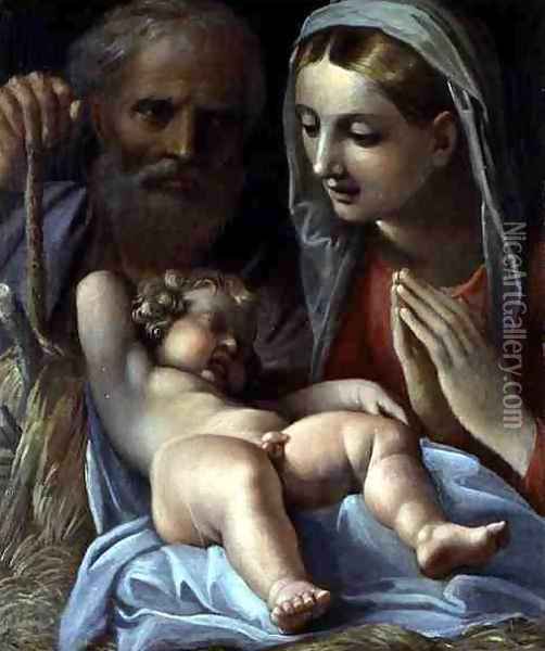 Holy Family Oil Painting - Annibale Carracci