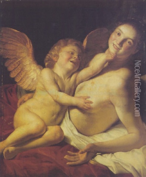 Venus And Cupid Oil Painting - Gerrit Van Honthorst