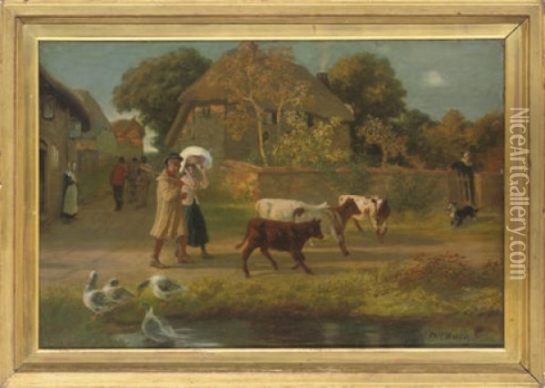 The Amerous Herder Oil Painting - Philip Richard Morris