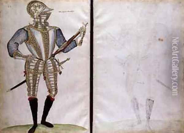 Suit of Armour for Sir John Smith from An Elizabethan Armourers Album Oil Painting - Jacobe Halder