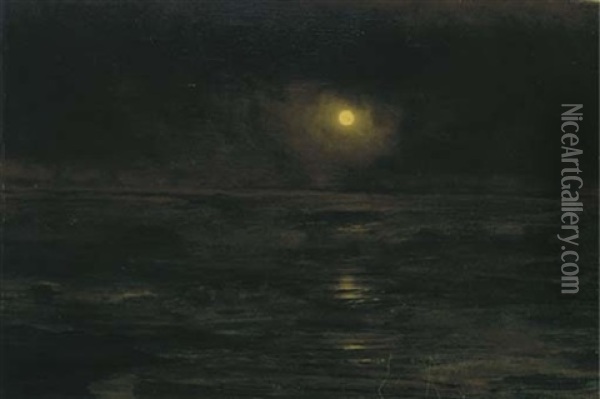 Moonlit Shore Oil Painting - Alexander Harrison