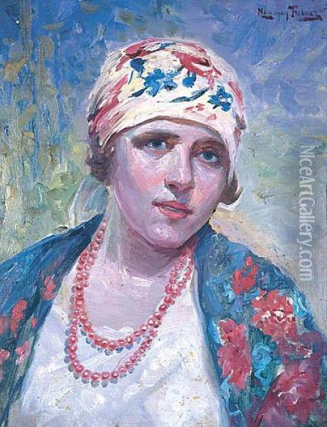 Portret Dziewczyny Oil Painting - Maurycy Trebacz