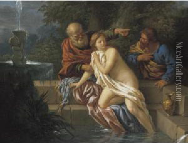 Susanna And The Elders Oil Painting - Louis Lagrenee