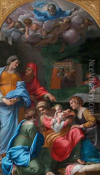 The Birth of the Virgin Oil Painting - Annibale Carracci