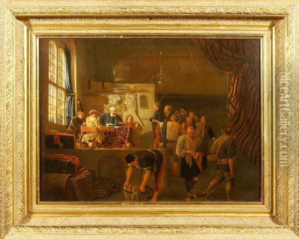Scena Di Interno Con Figure Oil Painting - Jan Steen