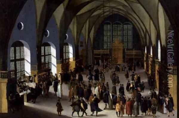 The Prague Stock Exchange Oil Painting - Aegidius Sadeler or Saedeler