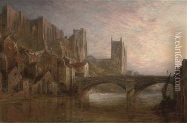 Durham From The River Oil Painting - Pollock Sinclair Nisbet