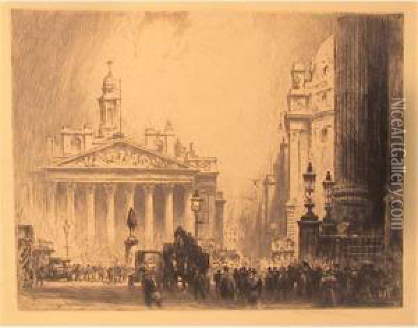 The Royal Exchange Oil Painting - Percy Robertson