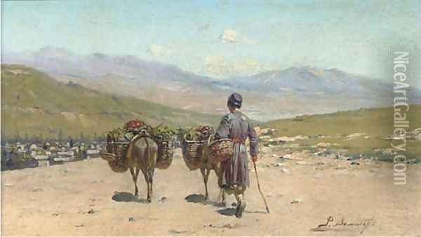 A Caucasian on the way to market Oil Painting - Richard Karlovich Zommer