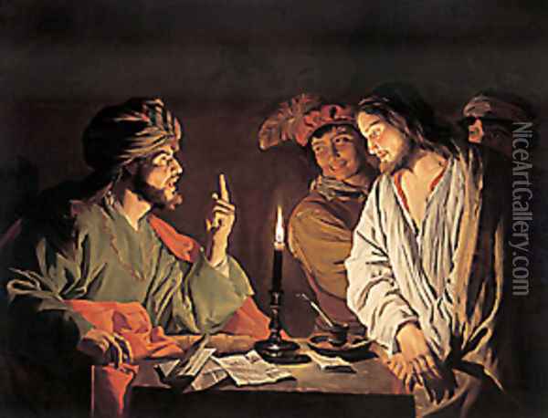 Christ Before the High Priest 1633ca Oil Painting - Matthias Stomer
