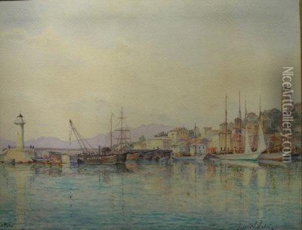 Le Port Oil Painting - Daniel, Emile Louvet Bac