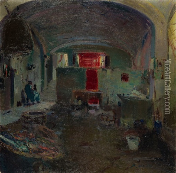Interior Con Figuras Oil Painting - Joaquin Mir Trinxet