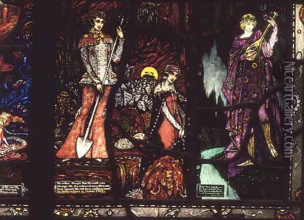 The Geneva Window depicting 'The Weaver's Grave' Oil Painting - Harry Clarke