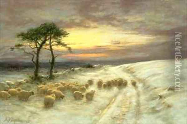 Sheep in the Snow Oil Painting - Joseph Farquharson