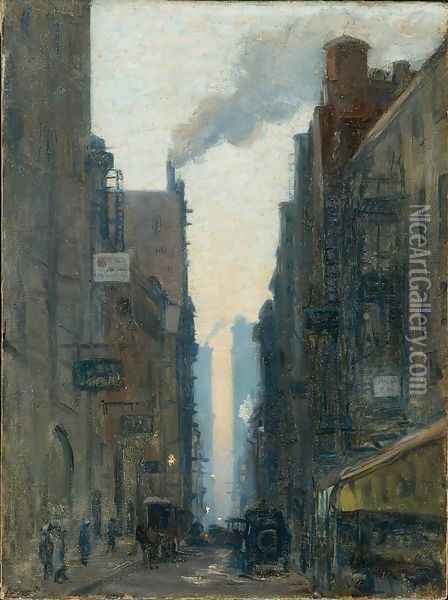 New York Street Scene Oil Painting - Ernest Lawson