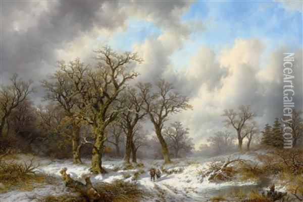 Winter Landscape Oil Painting - Remigius Adrianus van Haanen